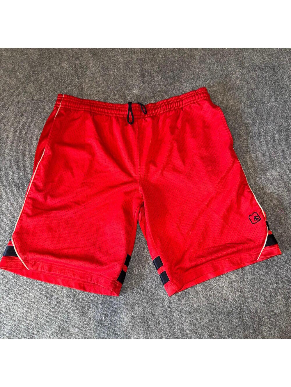 AND1 Red Baggy Dazzle Mesh Hoop Shorts Mens LG Vtg y2k 90s Rare